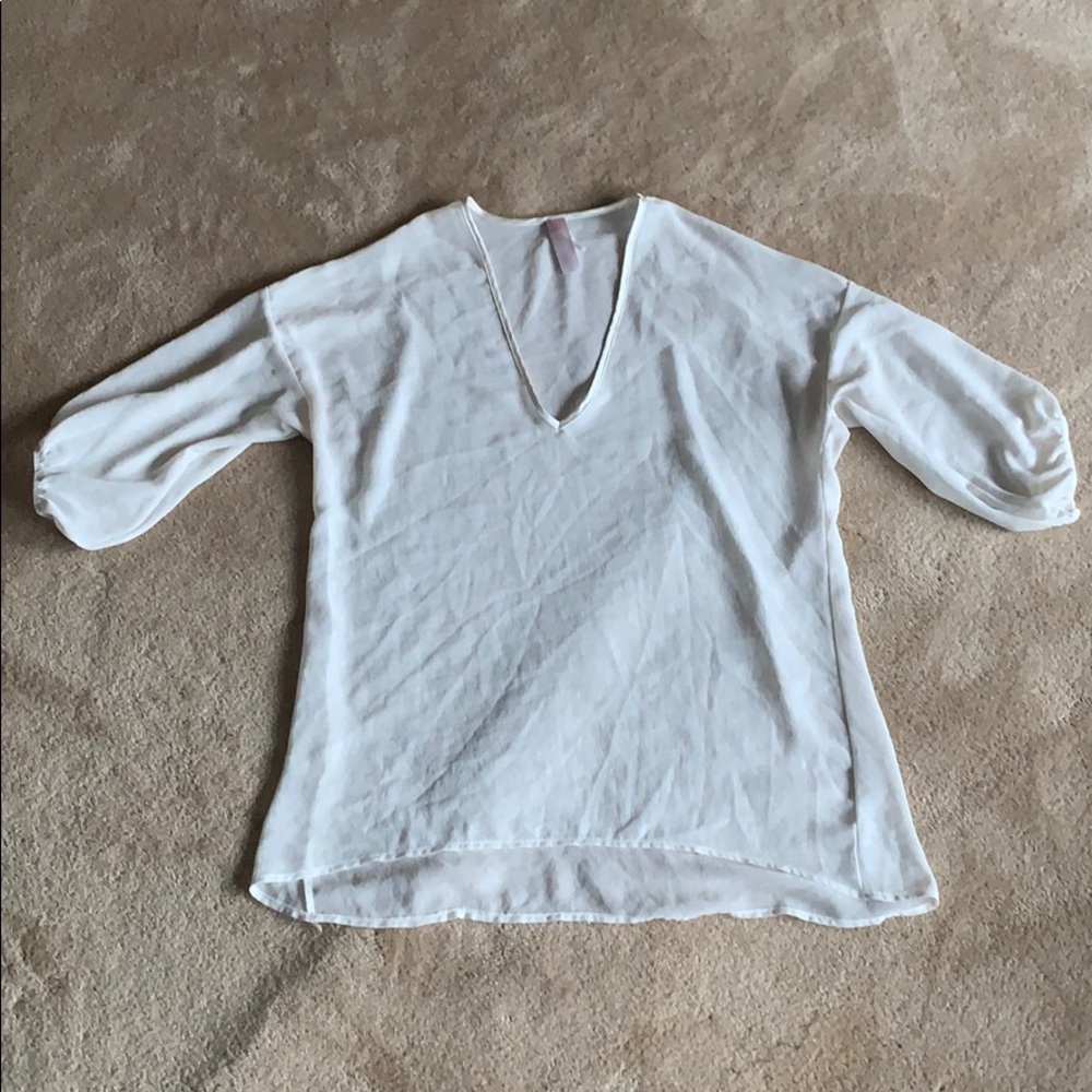 white sheer blouse